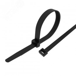 Хомут-стяжка кабельная нейлоновая 400x4,8 мм, черная, 100 шт