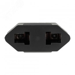 Адаптер сетевой переходник с Евро А/F на тонкую вилку С1 плоский Тефаль 6 А без заземления черный 1 уп – 1 шт