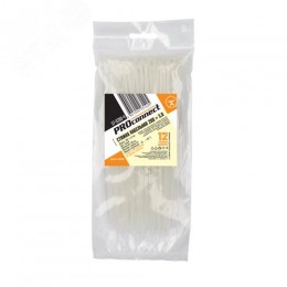 Хомут-стяжка кабельная нейлоновая PROconnect 200x2,5 мм, белая, 100 шт