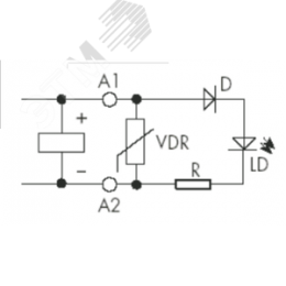 Модуль индикации и защиты, LED + Варистор 24В AC/DC