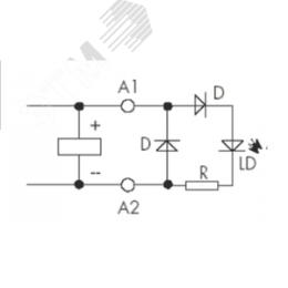 Модуль индикации и защиты, LED + Диод + A1, 6-24ВDC