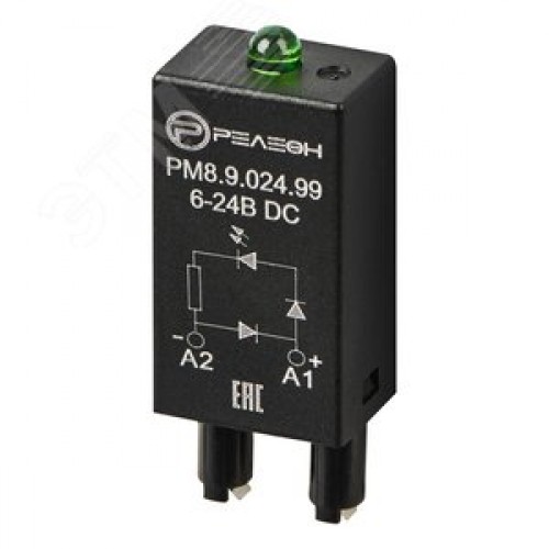 Модуль индикации и защиты, LED + Диод + A1, 6-24ВDC