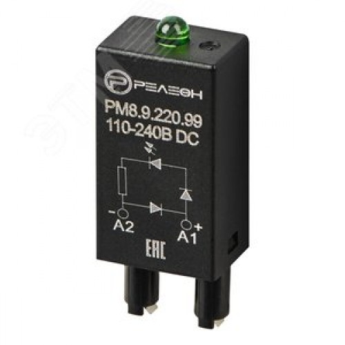 Модуль индикации и защиты, LED + Диод + A1, 110В/240В DC