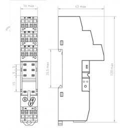 Розетка с push in клеммами для реле RP2.51, RP2.52