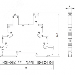 Модуль интерфейсный реле, 1 перекидной контакт 6А 230В AC/DC, винтовые зажимы