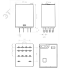 Промежуточное реле, 4 перекидных контакта 6А, 220В (DC), блокируемая кнопка проверки, светодиод
