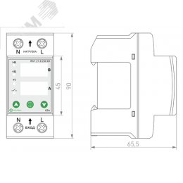 Реле контроля напряжения и тока 1L 230В AC 63А