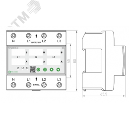 Реле контроля напряжения и тока 3L 400В AC 63А