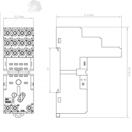 Розетка для реле RP4.34 и модуля защиты и индикации PM8, 10А