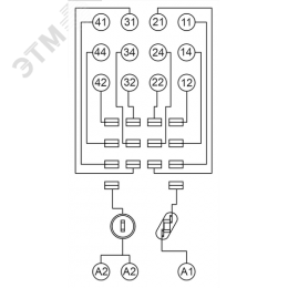 Розетка для реле RP4.34 и модуля защиты и индикации PM8, 10А