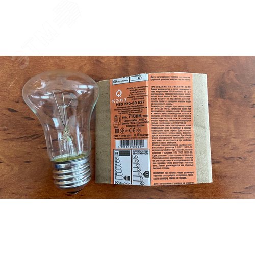 Лампа накаливания 230- 60вт Е27/М50 Гриб