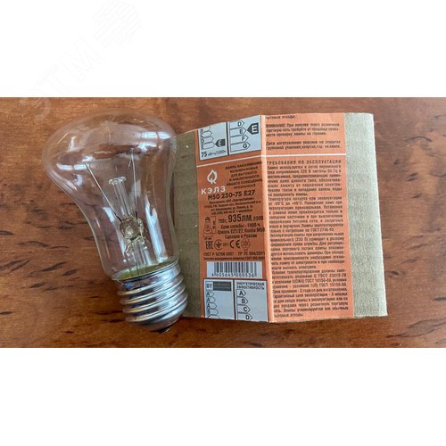 Лампа накаливания 230- 75вт Е27/М50 Гриб