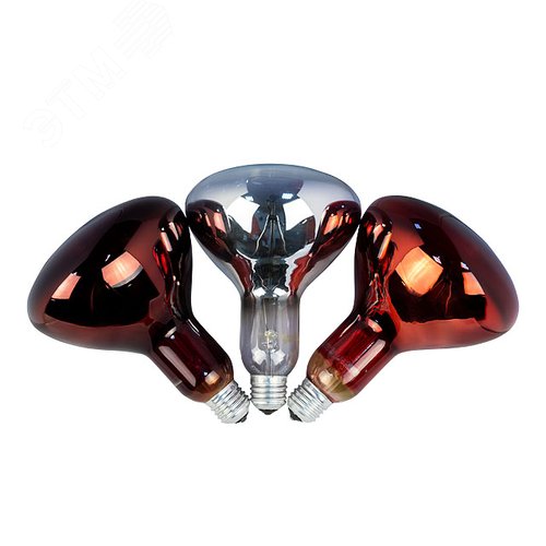 Лампа-термоизлучатель ИКЗК 220-250 E27 R127 цвет.гофр. красная Калашниково