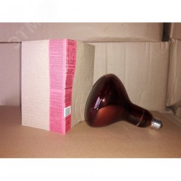 Лампа-термоизлучатель ИКЗК 220-250 E27 R127 цвет.гофр. красная Калашниково