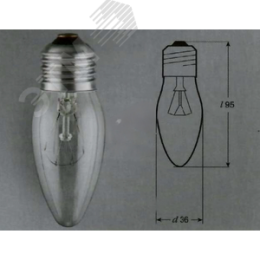 Лампа накаливания ДС 230-60вт Е27 Свеча