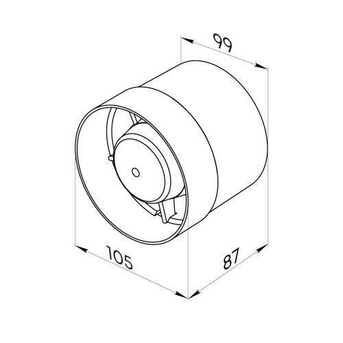 Вентилятор осевой канальный 100 TURBO