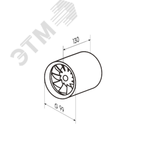 Вентилятор осевой канальный D100