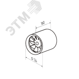Вентилятор осевой канальный D125