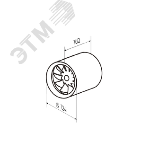 Вентилятор осевой канальный D125