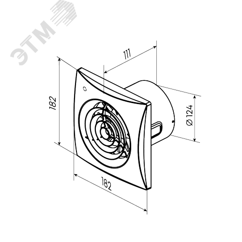 Вентилятор осевой бесшумный D125