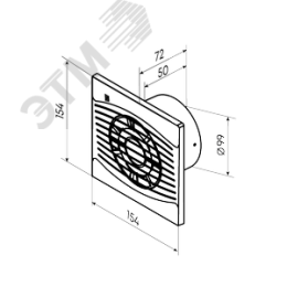 Вентилятор осевой вытяжной D100