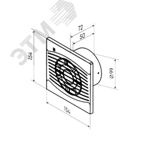 Вентилятор осевой вытяжной D100