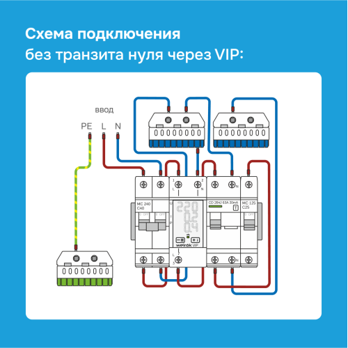 Многофункциональное реле, 63А, белая индикация