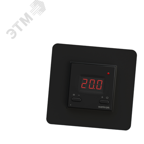 Терморегулятор для теплого пола умный, кнопочный, с Wi-fi, черный