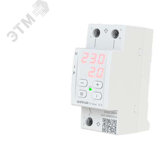 Реле напряжения c контролем тока VI-32 red 32 А