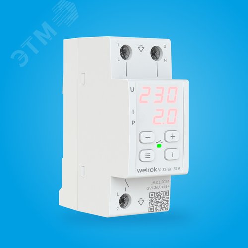 Реле напряжения c контролем тока VI-32 red 32 А