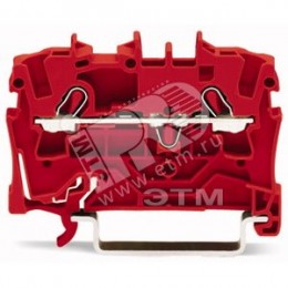 Клемма двухпроводная проходная 0.25-2.5 (4)мм.кв красная