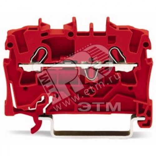 Клемма двухпроводная проходная 0.25-2.5 (4)мм.кв красная