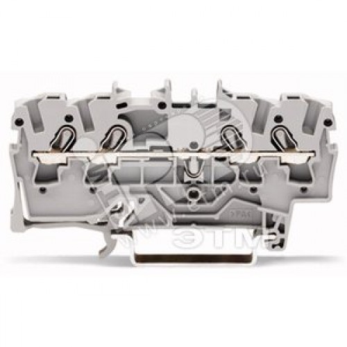 Клемма 4-проводная проходная на DIN рейку