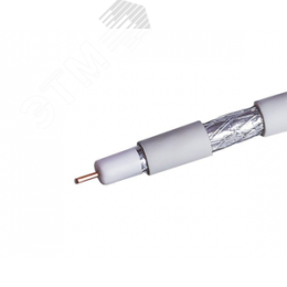 Кабель коаксиальный RG-6 белый CCS 1,02 / Conduct. 18% / Al 48х0,12 / PVC Net.on 100м (RG-6/48 ССS)