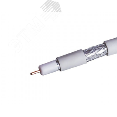 Кабель коаксиальный RG-6 белый CCS 1,02 / Conduct. 18% / Al 48х0,12 / PVC Net.on 100м (RG-6/48 ССS)