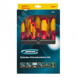 Набор отверток диэлектрических до 1000 В + тестер, 8 шт., PH + SL, CrMo, 2к рукоятка