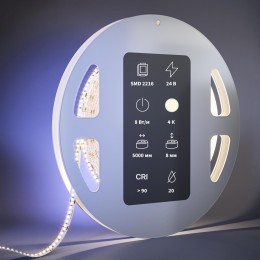 Лента светодиодная 24В 2216 8Вт/м 4000К 5м IP 20