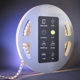 Лента светодиодная 24В 2835 8,5Вт/м 3000К 20м IP 20