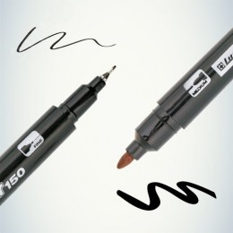 Маркер перманентный двухсторонний Luxor 150 черный, пулевидный, 0,7/1мм