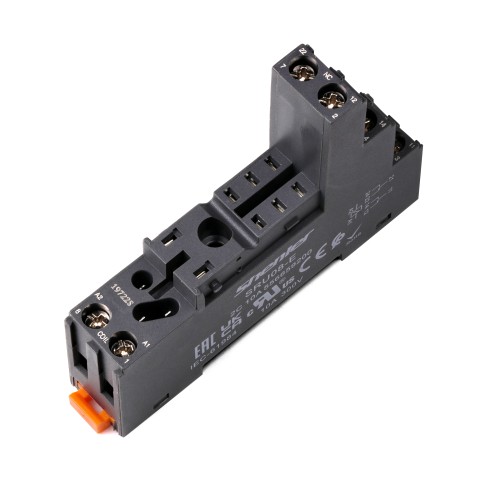 Цоколь 10A300V, черный, на рейку DIN35