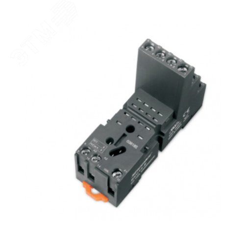 Цоколь, винтовой зажим, черный, на рейку DIN35-панель