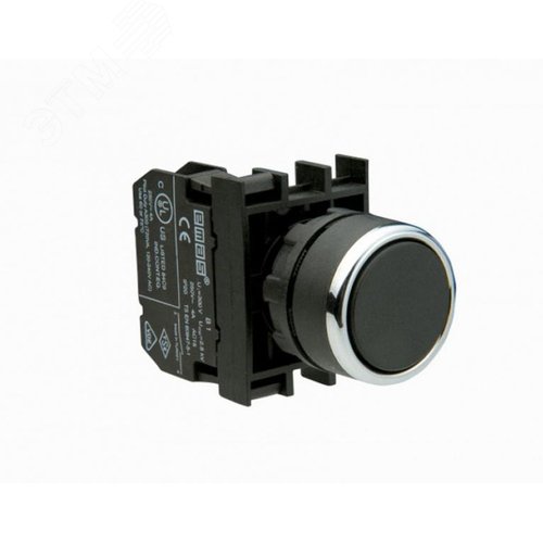 Кнопка 1НО, чёрный цвет, серия B,250В AC, 4А, IP50