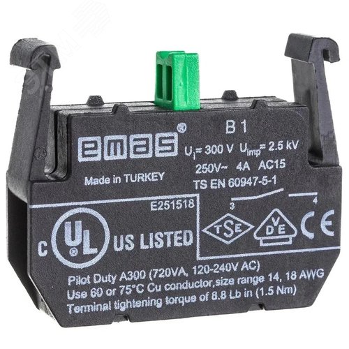 Блок-контакт Старт, 1НО, серия B, 250 В AC, А