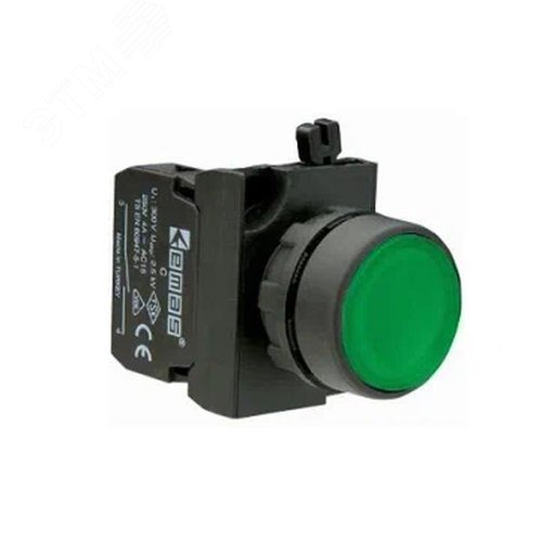 Кнопка 1НО, зеленый цвет, серия CP 250В AC, 4А , IP65