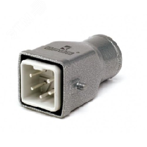 Кожух со штепселем металлический, 5 полюсов, 10A, верхний ввод PG 11, IP65