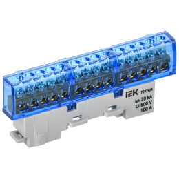 TEKFOR Шина N ''ноль'' изолированная на универсальном держателе 6х9-14-С IEK