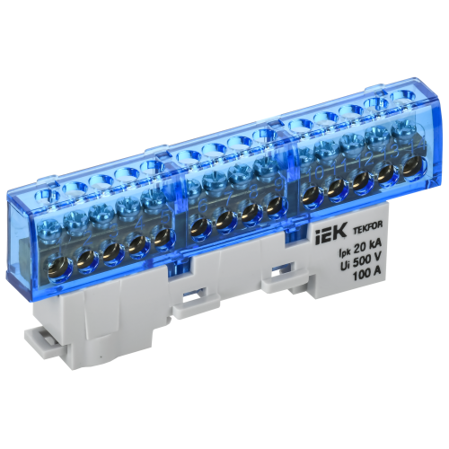 TEKFOR Шина N ''ноль'' изолированная на универсальном держателе 6х9-14-С IEK
