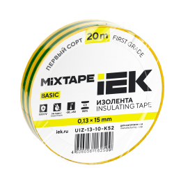 MIXTAPE BASIC Изолента 0,13х15мм желто-зеленая 20м IEK