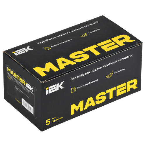 Переключатель на 3 положения возвратный 2NO чёрный MASTER IEK