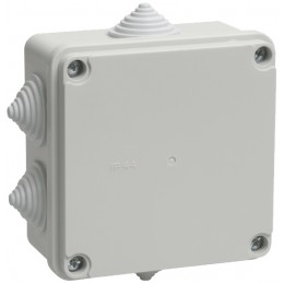Коробка распаячная КМ41233 для открытой проводки безгалогенная (HF) 100х100х50мм IP44 6 гермовводов серая IEK